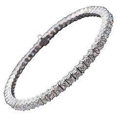 Bracelet de tennis en diamant taillé en princesse de 6,53 ct