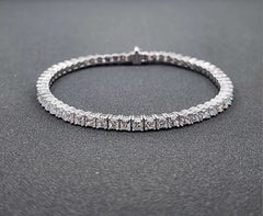 6.53 ct Princess Cut Diamond Tennis Bracelet