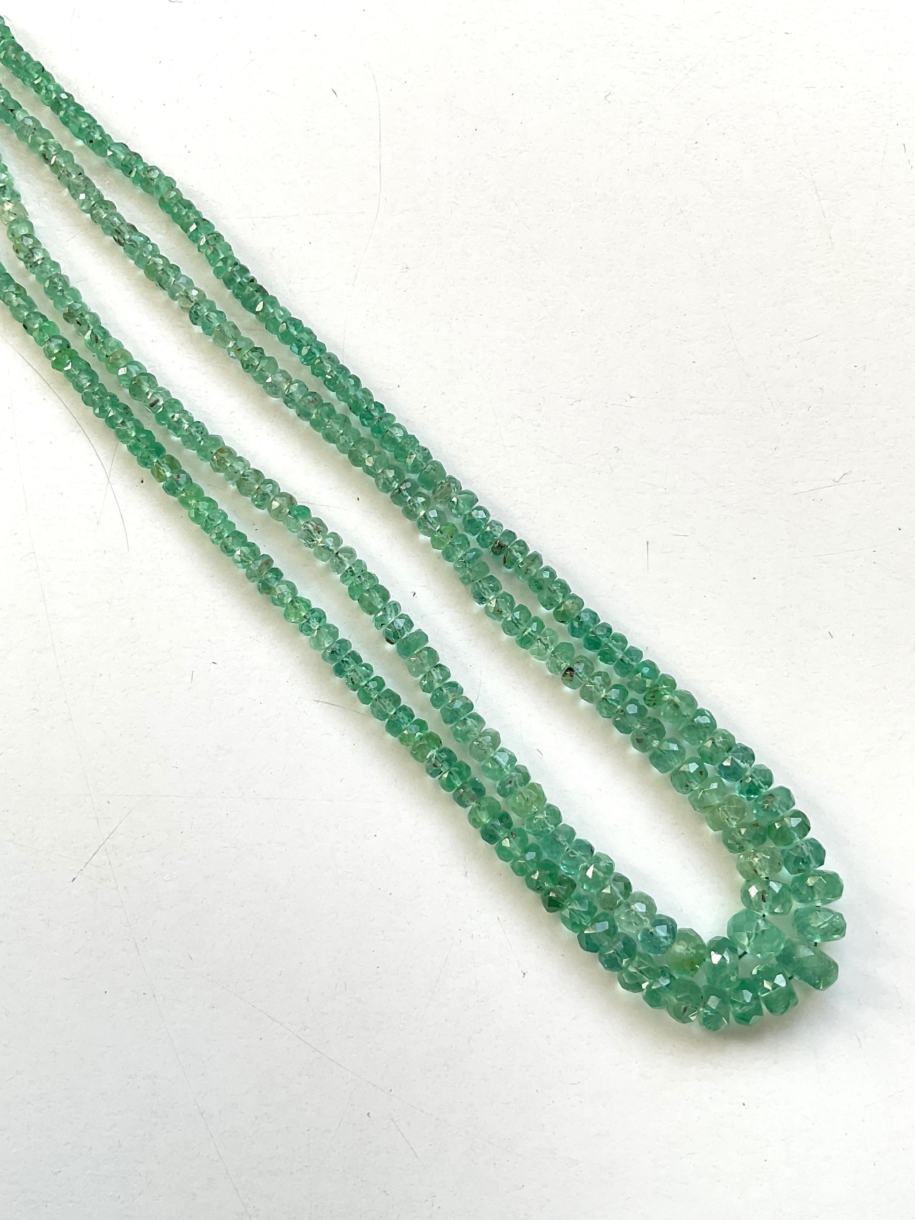 65.30 Carats Panjshir Emerald Faceted Beads For Fine Jewelry Natural Gemstone In New Condition For Sale In Jaipur, RJ