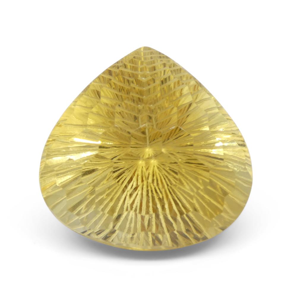 65.36ct Pear Shape Yellow Honeycomb Starburst Citrine from Brazil For Sale 8