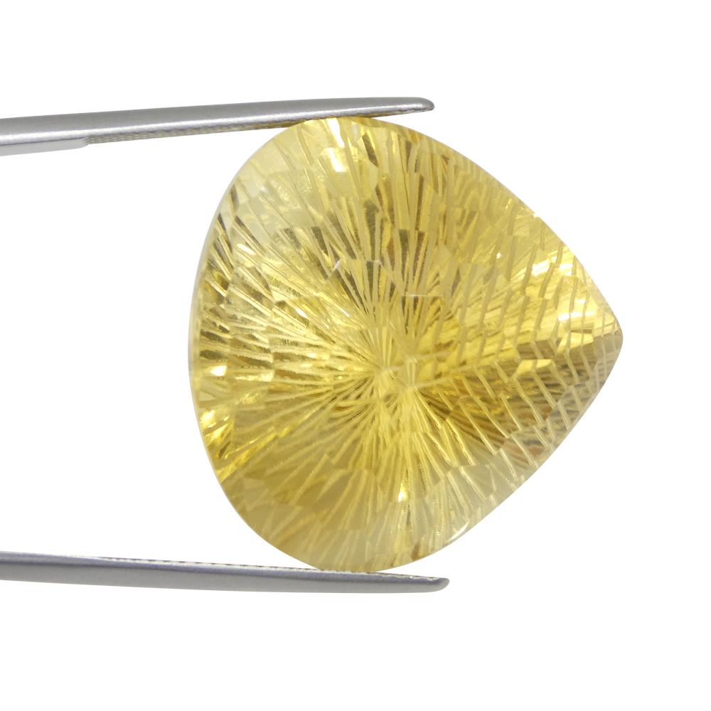 Brilliant Cut 65.36ct Pear Shape Yellow Honeycomb Starburst Citrine from Brazil For Sale
