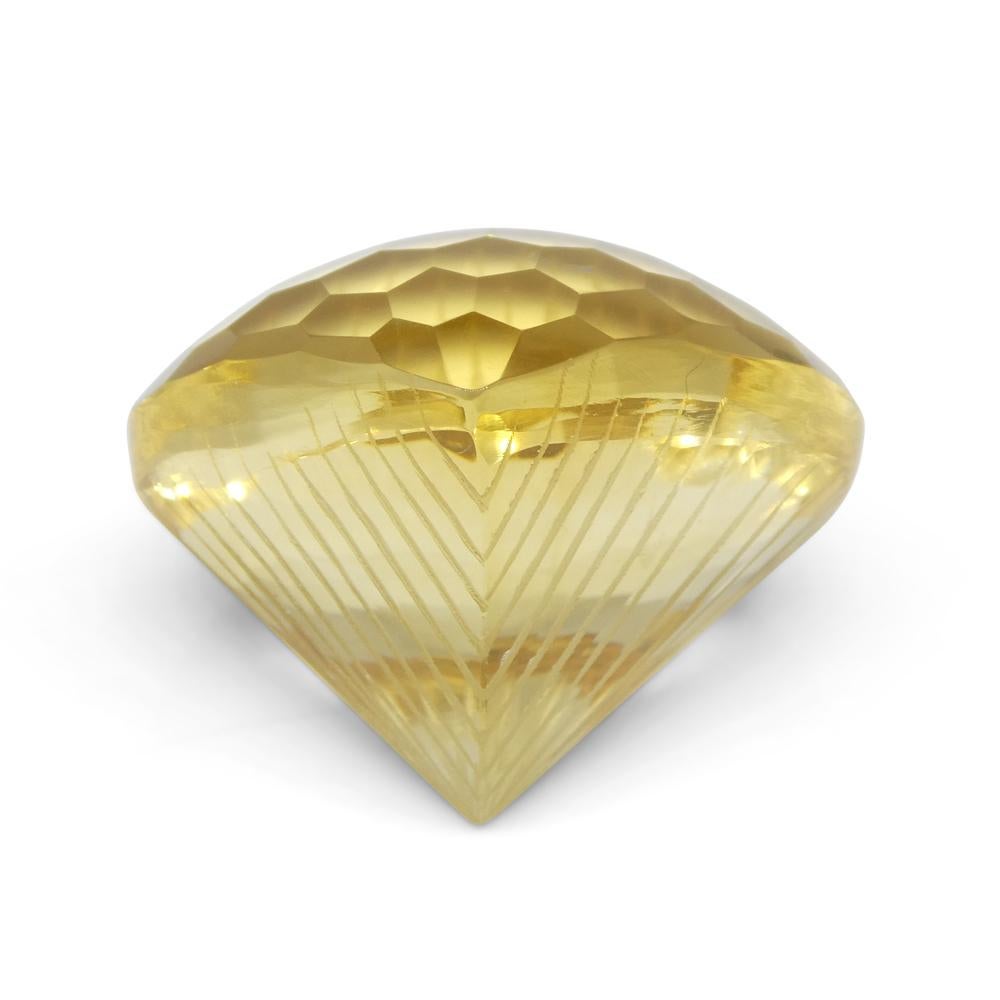 65.36ct Pear Shape Yellow Honeycomb Starburst Citrine from Brazil For Sale 2
