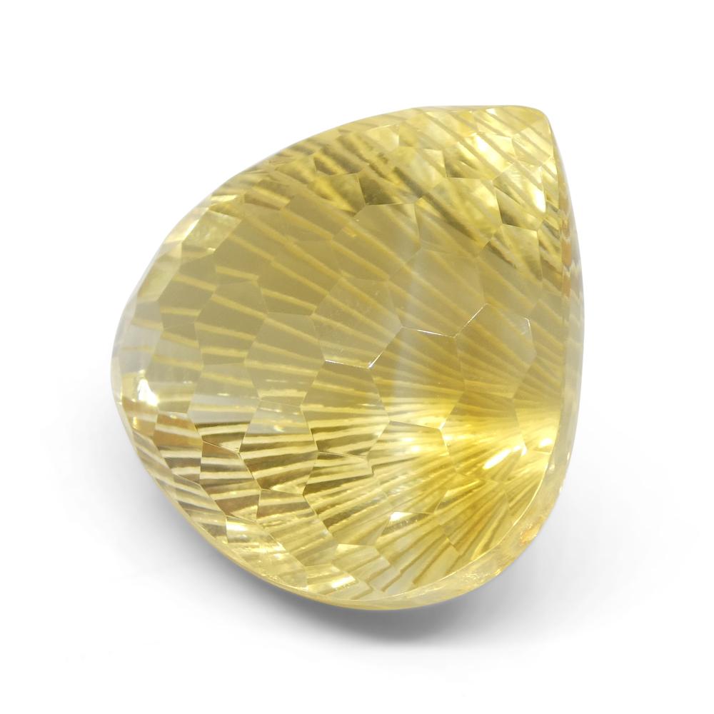 65.36ct Pear Shape Yellow Honeycomb Starburst Citrine from Brazil For Sale 3