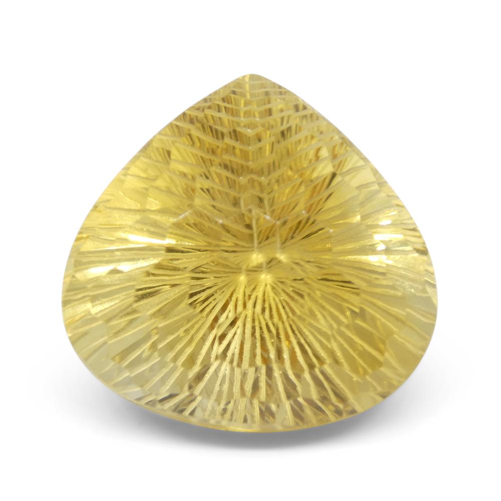 65.36ct Pear Shape Yellow Honeycomb Starburst Citrine from Brazil For Sale 4