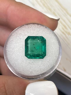 6,54 Carati 11,3x10,6 Smeraldo dello Zambia di colore verde medio intenso - Taglio Smeraldo Maggio Nascite