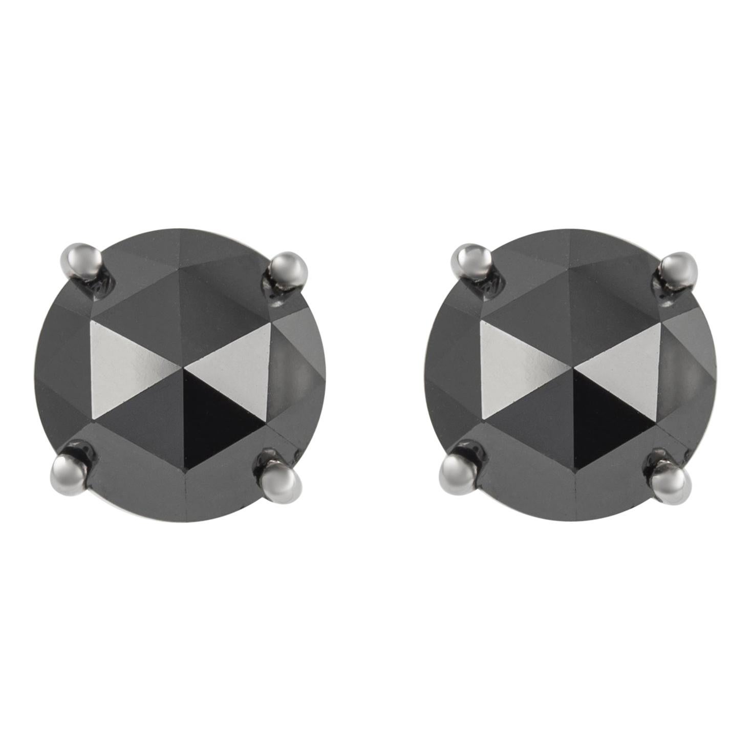 Black Diamond Earrings Studs - 720 For Sale on 1stDibs | white 