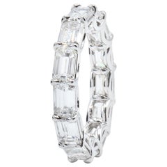 6.54 Carat East West Emerald Cut Diamond Eternity Band Ring