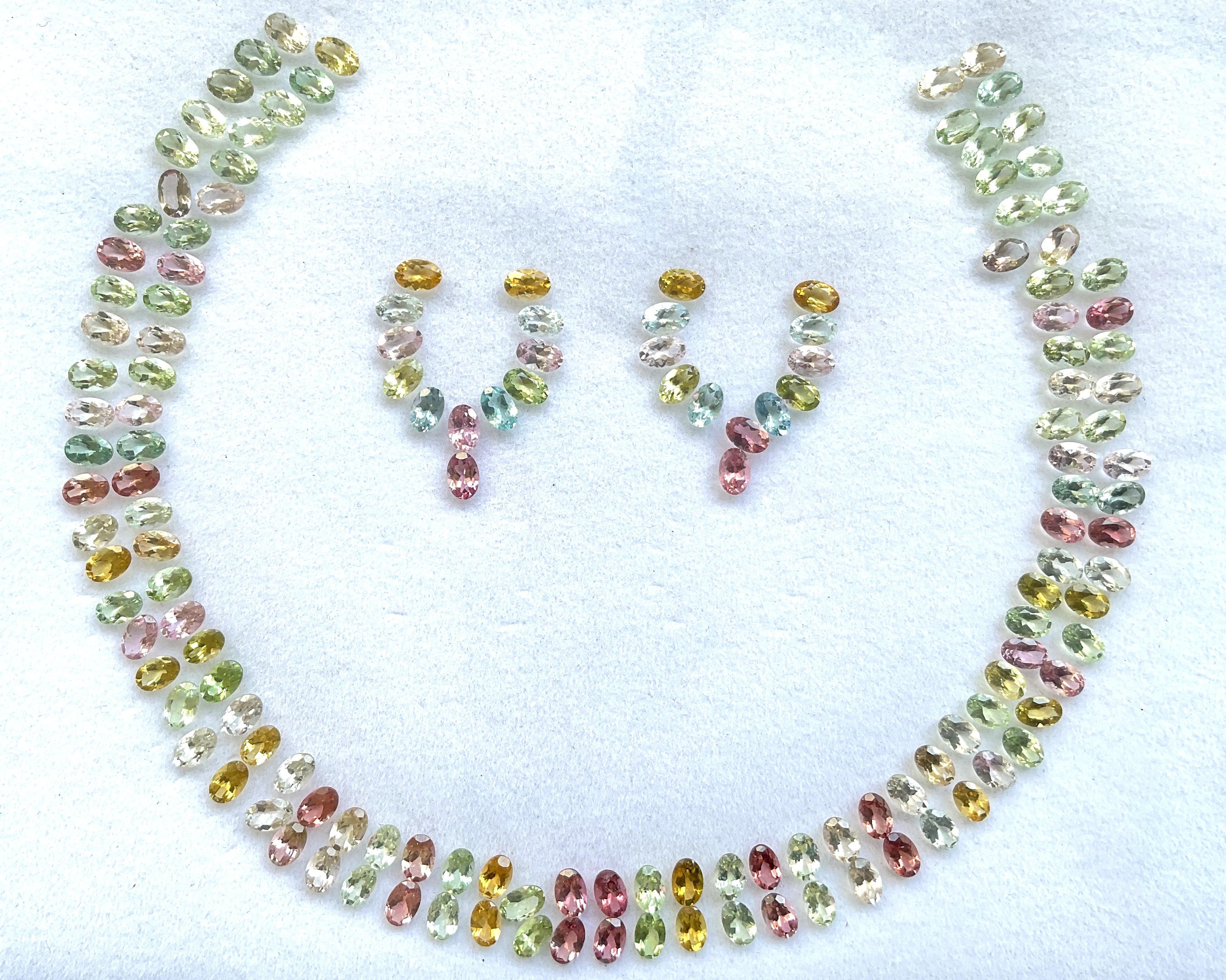 65.40 Carats Oval Tourmaline Layout Suite Faceted cut stones Natural Gems In New Condition For Sale In Jaipur, RJ