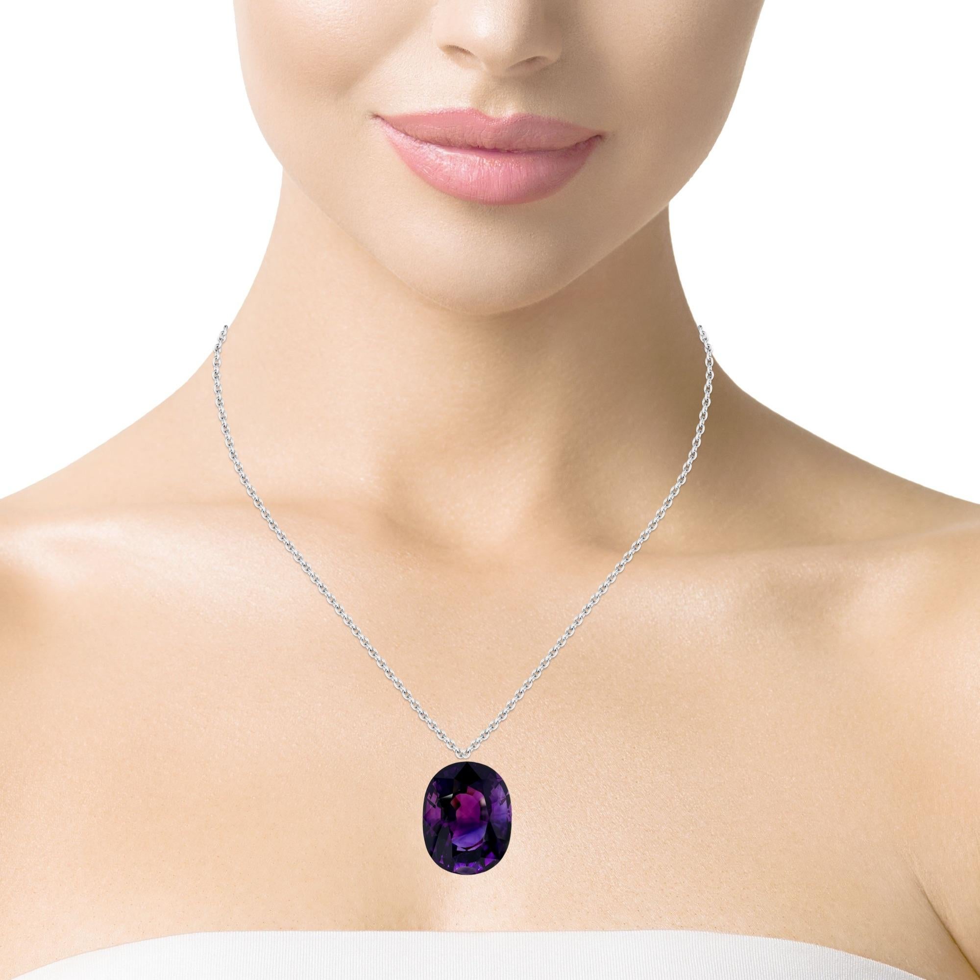 65,49 Karat Amethyst Oval, nicht gefasster loser Edelstein  im Zustand „Neu“ im Angebot in Los Angeles, CA