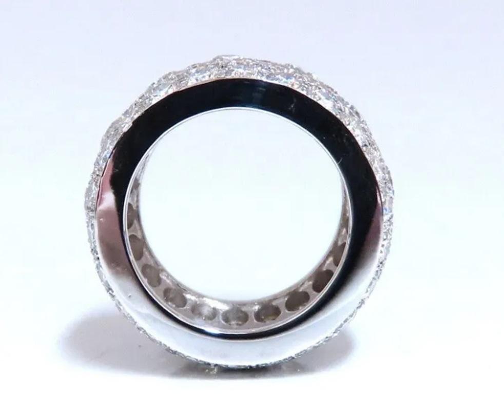 6.54ct Natural Round Diamonds Eternity Ring Domed 14kt In New Condition For Sale In New York, NY