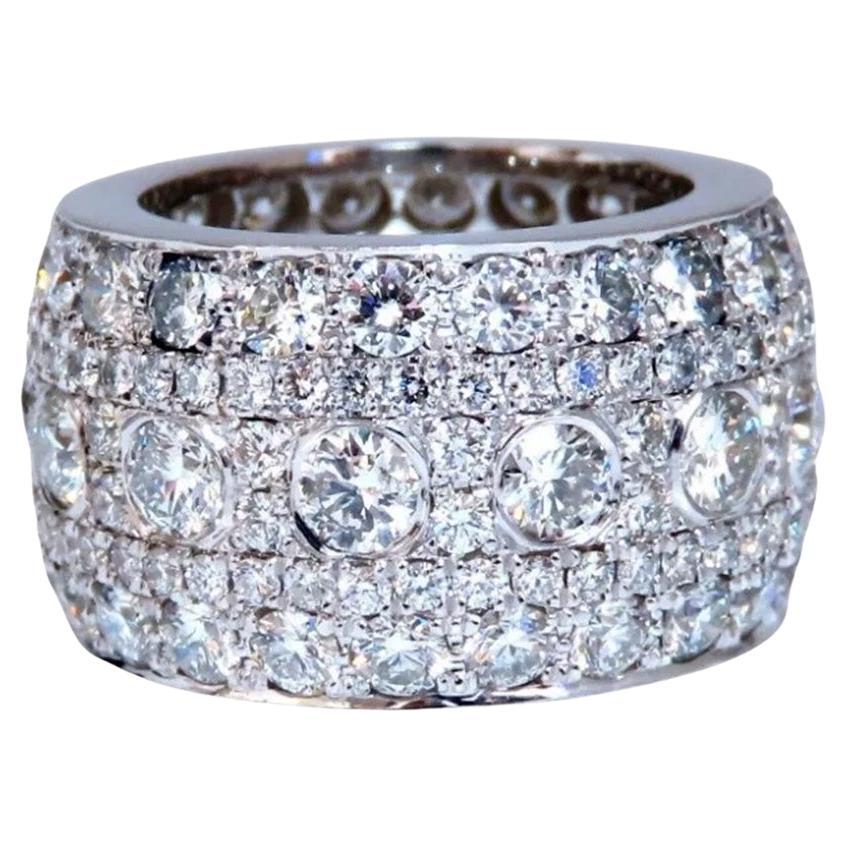 6.54ct Natural Round Diamonds Eternity Ring Domed 14kt For Sale