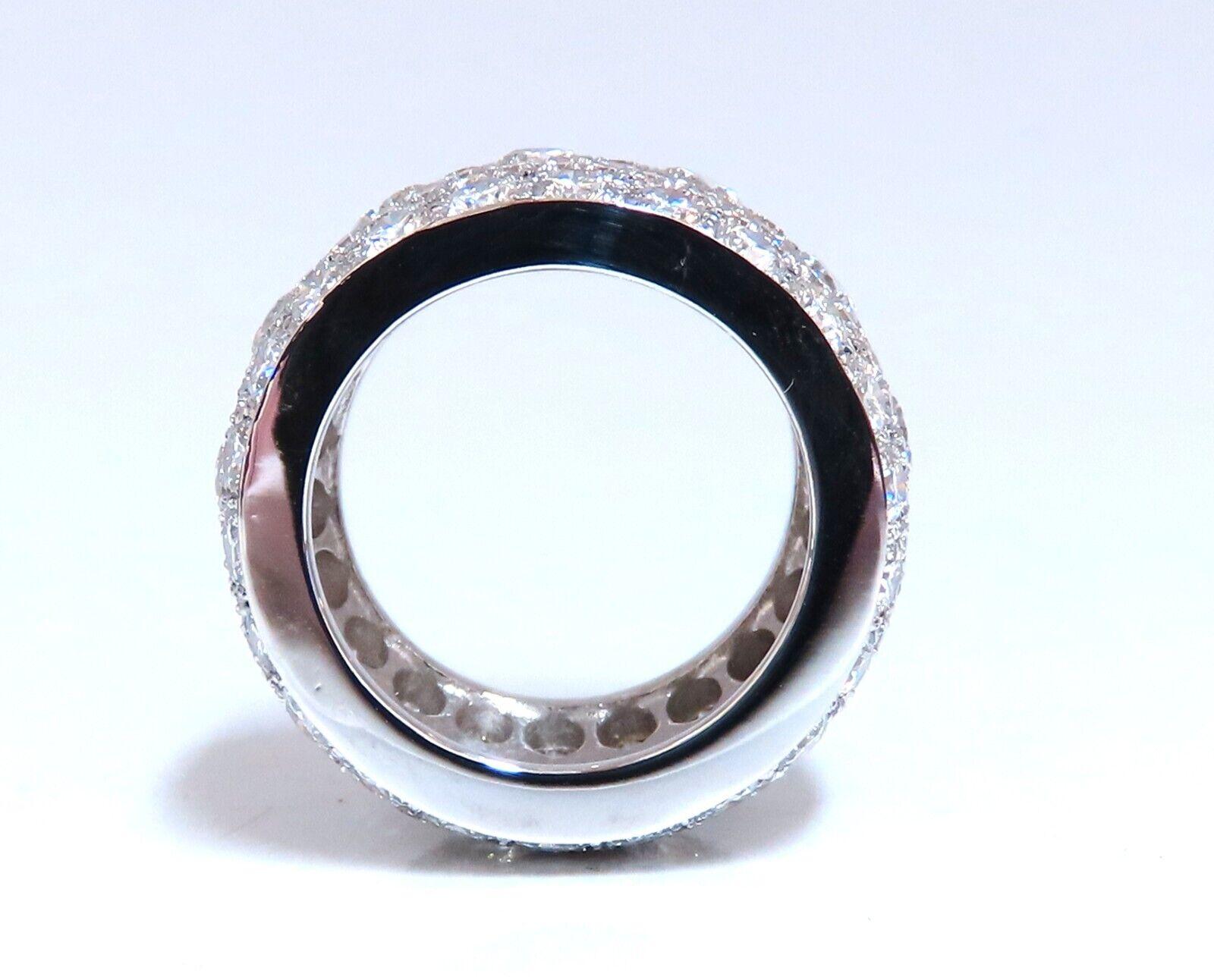 6.54ct Natural Round Diamonds Eternity Ring Domed 14kt In New Condition For Sale In New York, NY