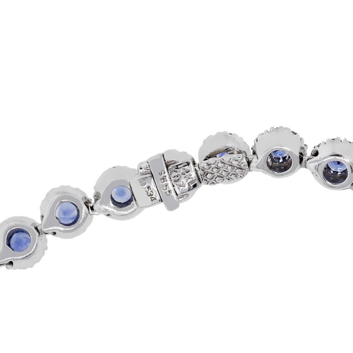 Round Cut 6.55 Carat Blue Sapphire Necklace
