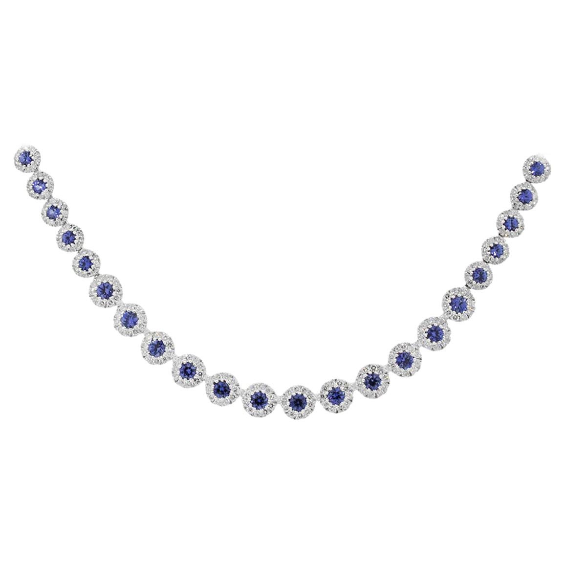 6.55 Carat Blue Sapphire Necklace
