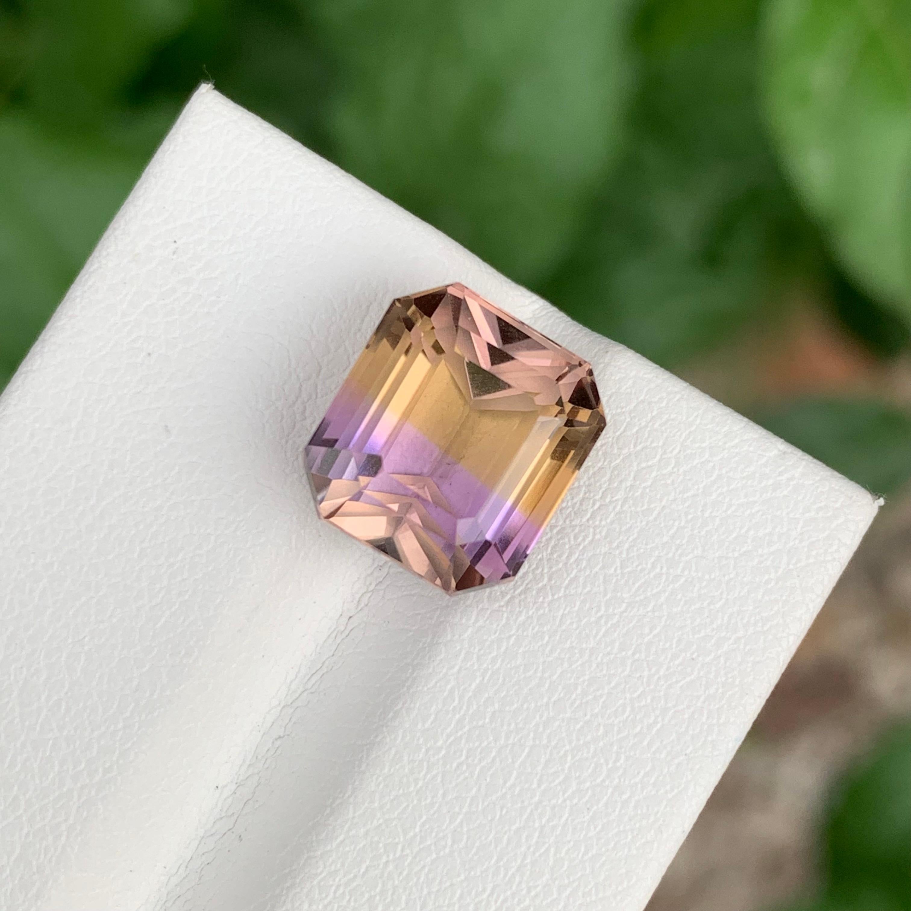 Faceted Ametrine
Weight: 6.55 Carats
Dimension; 11.2 x 10.2 x 8 Mm
Origin: Brazil
Color: Purple & Yellow
Shape: Emerald
Treatment: Non
Certficate: On Demand
.
Ametrine is a unique and captivating gemstone that displays a harmonious blend of two