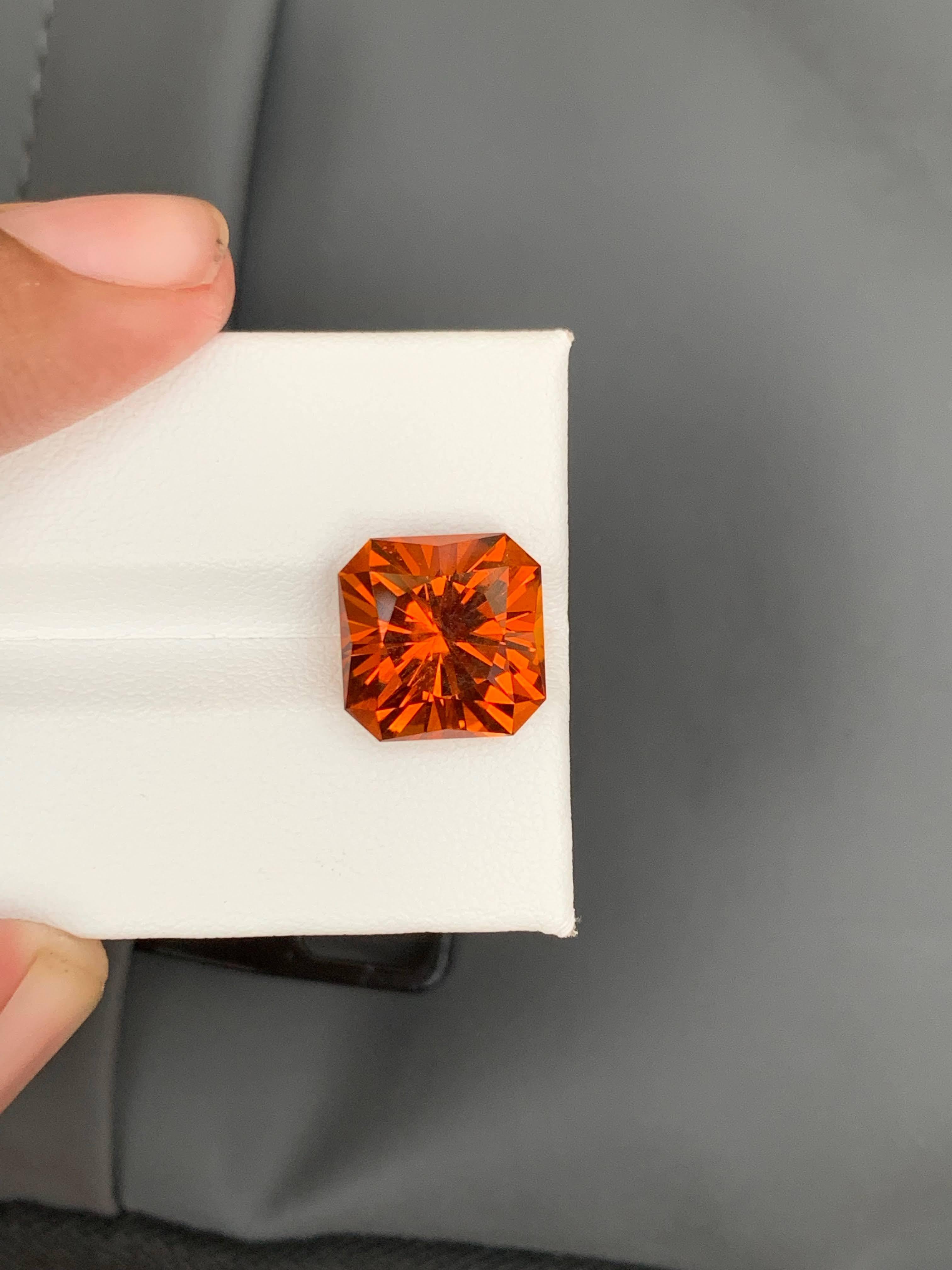Taille radiant 6.55 Carat Natural Loose Fantastic Citrine Stone Radiant Cut Brazilin Gemstone en vente