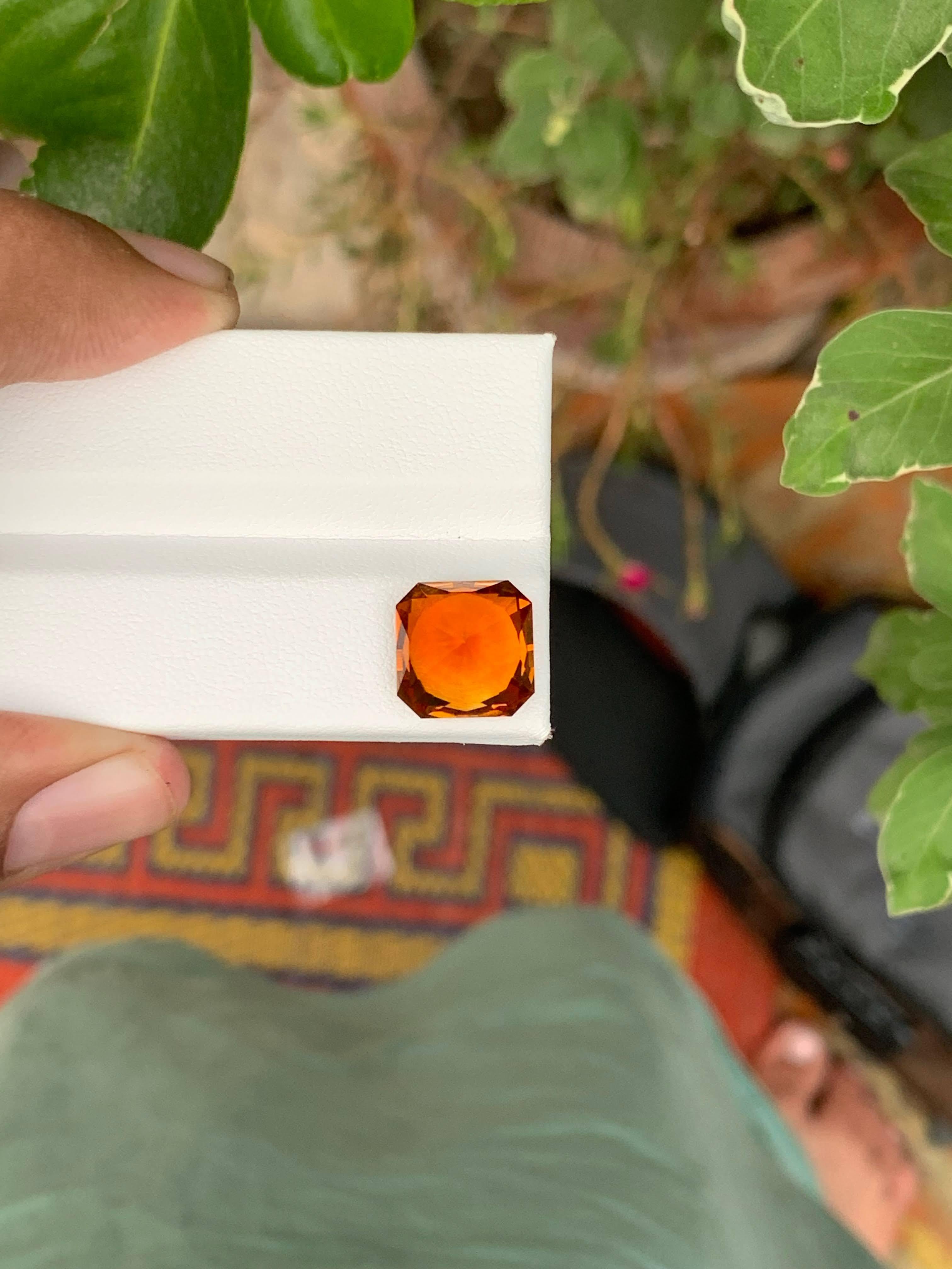 6.55 Carat Natural Loose Fantastic Citrine Stone Radiant Cut Brazilin Gemstone Neuf - En vente à Bangkok, TH