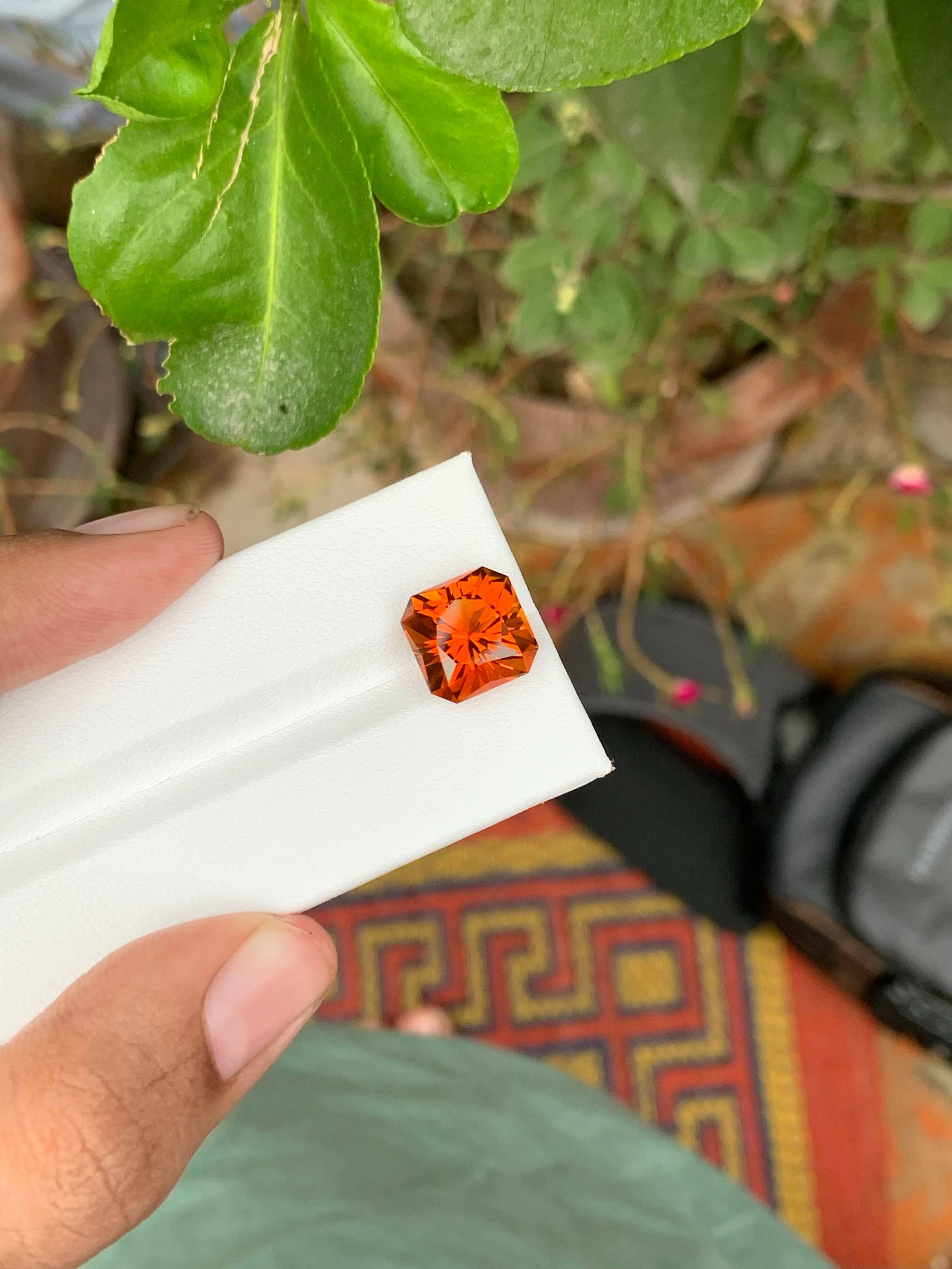 6.55 Carat Natural Loose Fantastic Citrine Stone Radiant Cut Brazilin Gemstone en vente 1
