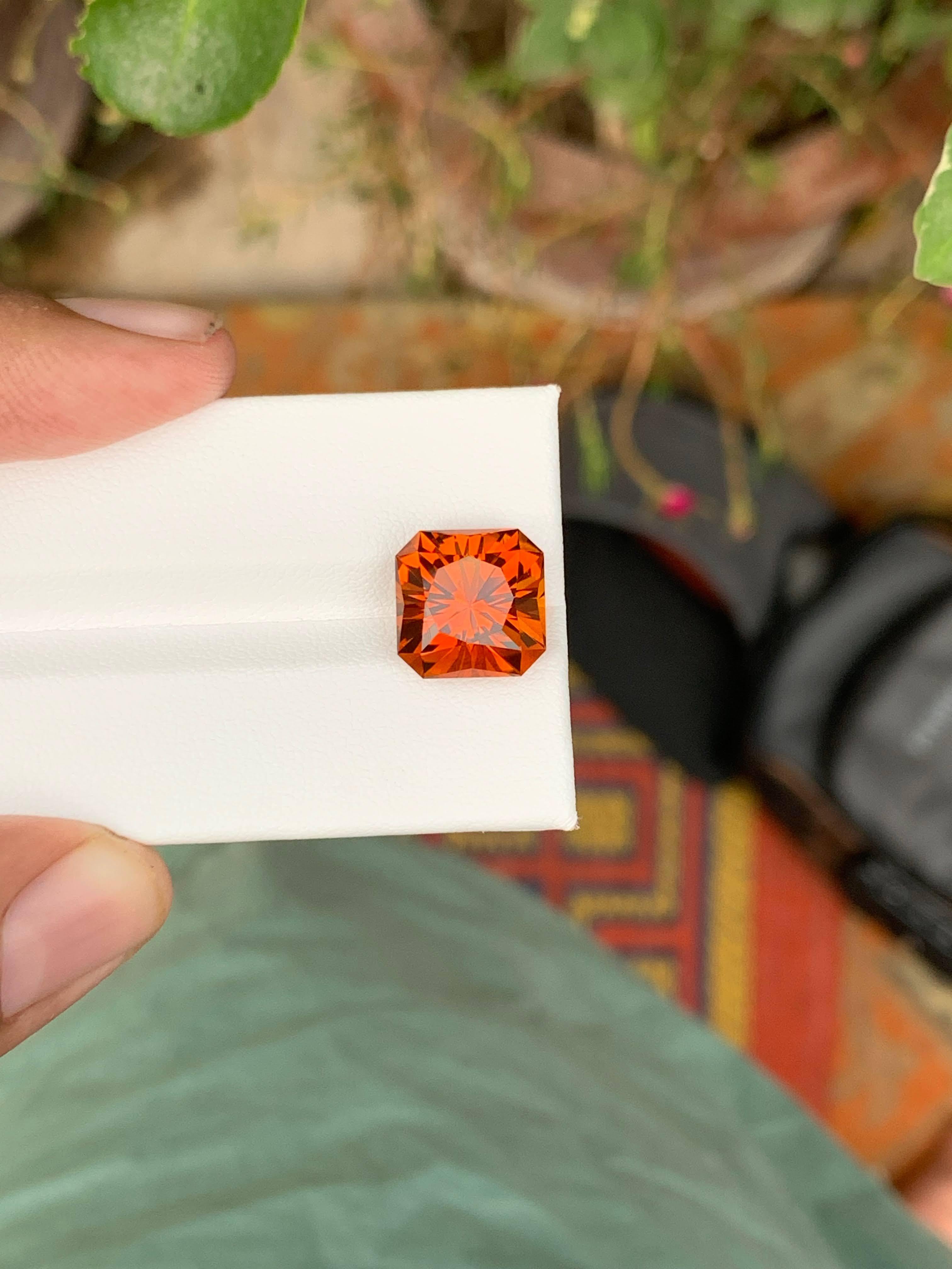 6.55 Carat Natural Loose Fantastic Citrine Stone Radiant Cut Brazilin Gemstone en vente 2