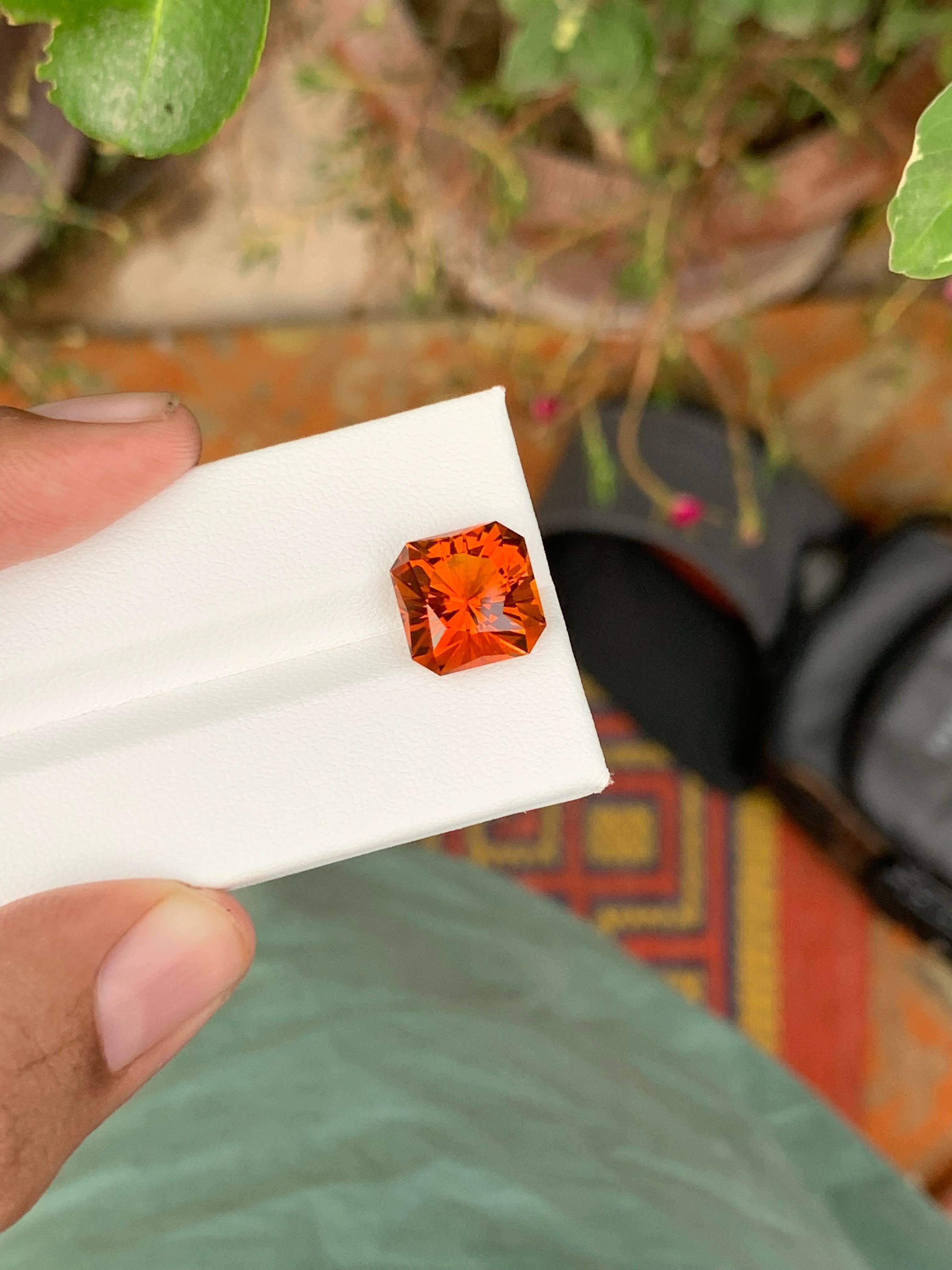 6.55 Carat Natural Loose Fantastic Citrine Stone Radiant Cut Brazilin Gemstone en vente 3