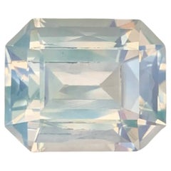6.55 Carat Natural Loose Milky Quartz Stone Emerald Cut Faceted African Gemstone