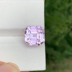 Pierre précieuse afghane de kunzite rose naturelle en vrac, taille Asscher, de 6,55 carats