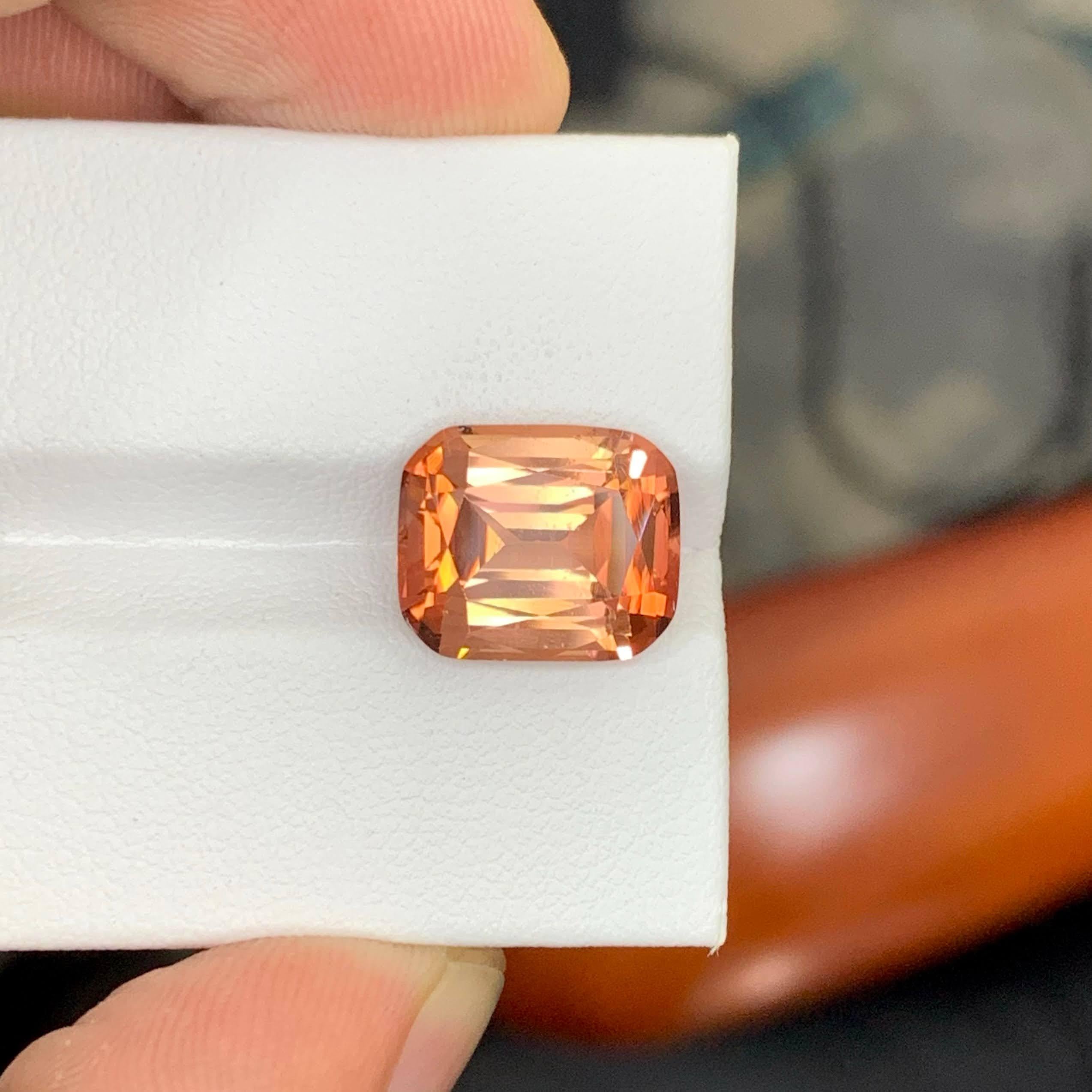 Weight 6.55 carat 
Dimensions 12.5x10.4x7.0mm
Treatment None 
Origin Africa 
Clarity VVS 
Shape Cut Cushion 





This 6.55 Carat Natural Loose Sunset Color Tourmaline captivates with its stunning gradient of warm hues, blending shades of orange,
