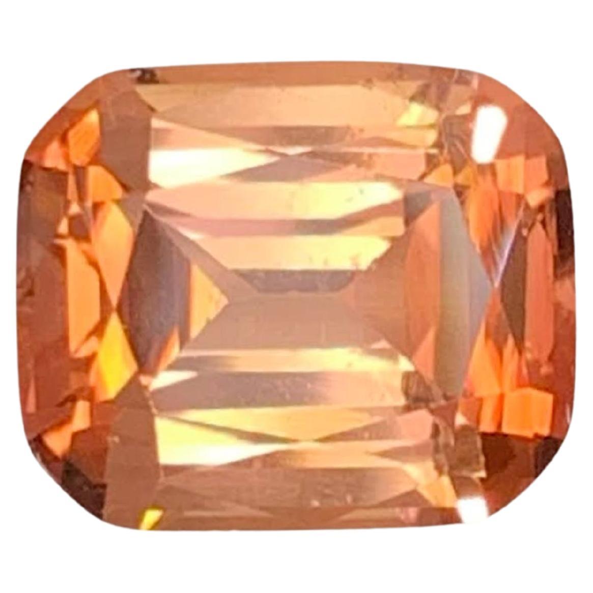 6.55 Carat Natural Loose Sunset Color Tourmaline Cushion Cut African Gemstone (pierre précieuse africaine)