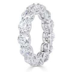 6.55 Carat Round Brilliant Band 18K Gold Radiant Elegance Diamond Ring