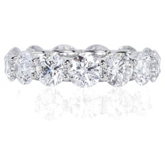 6.55 Carat Round Brilliant Band 18K Gold Radiant Elegance Diamond Ring