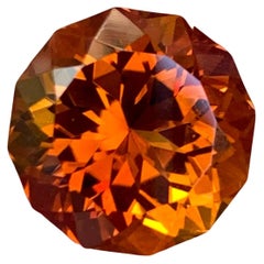 6.55 carats Loose Fire Citrine Stone Round Cut Natural Brazilian Gemstone
