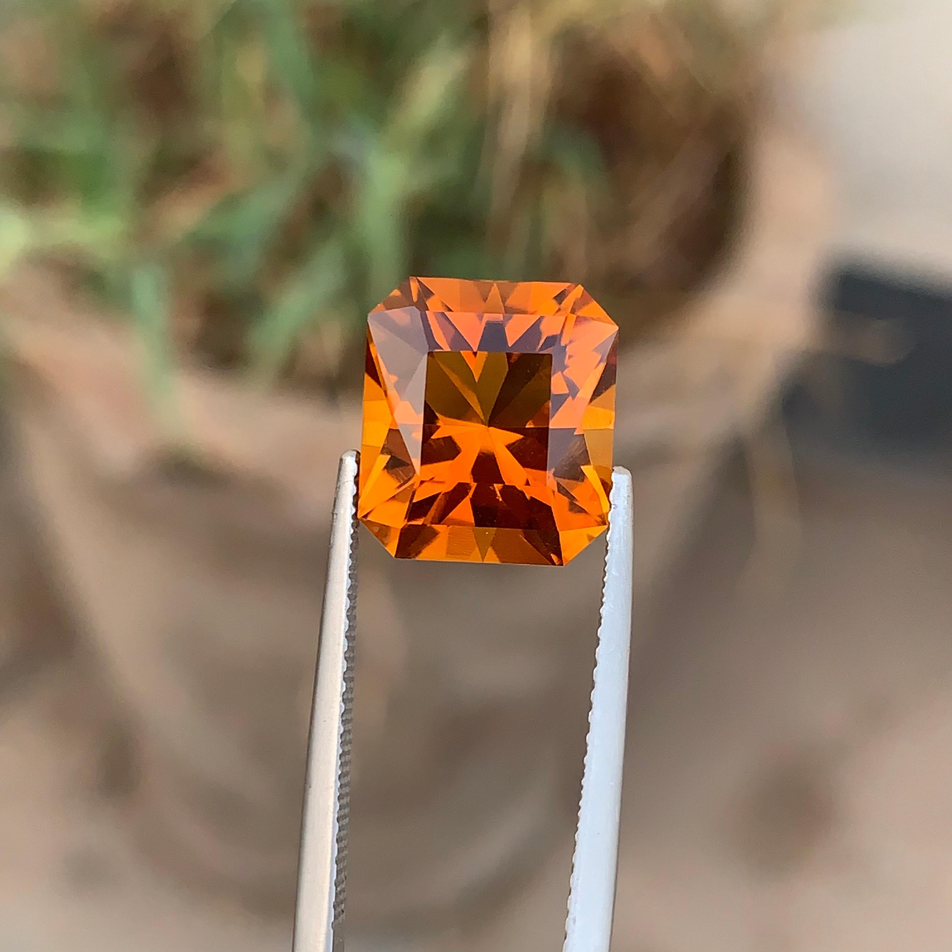 6.55 Carats Loose Orange Mandarin Citrine Gemstone From Africa Mines For Sale 2