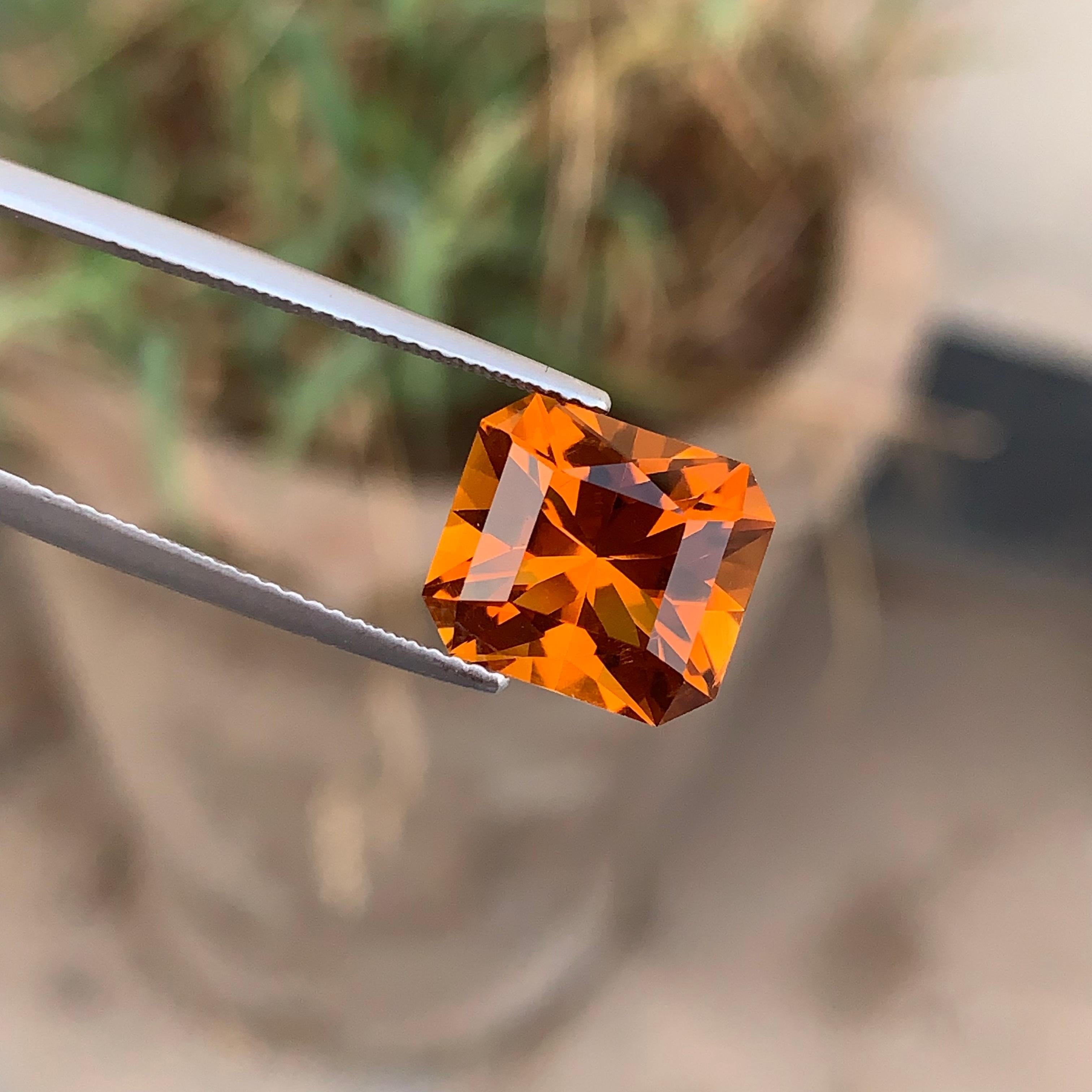 6.55 Carats Loose Orange Mandarin Citrine Gemstone From Africa Mines For Sale 8