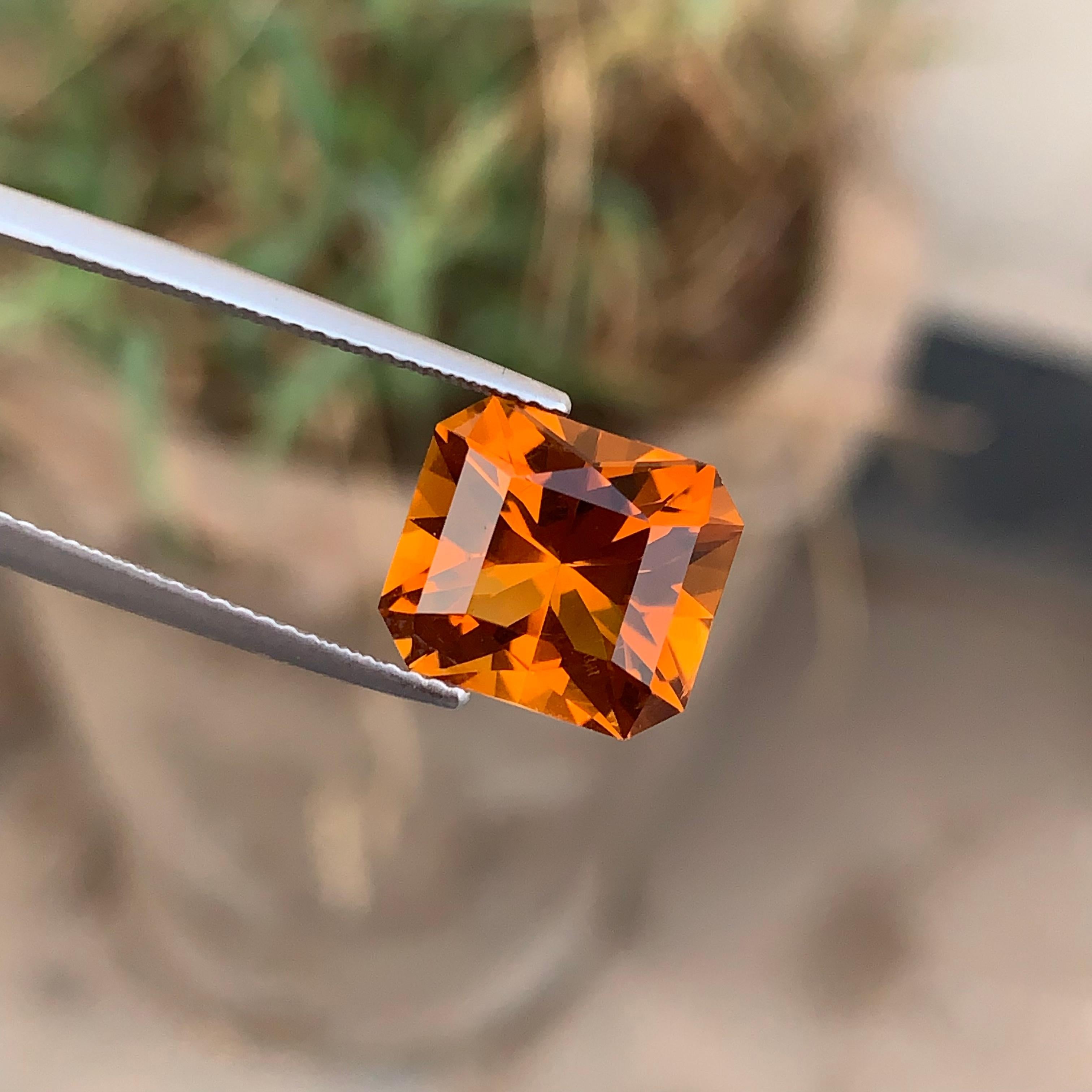 6.55 Carats Loose Orange Mandarin Citrine Gemstone From Africa Mines For Sale 10