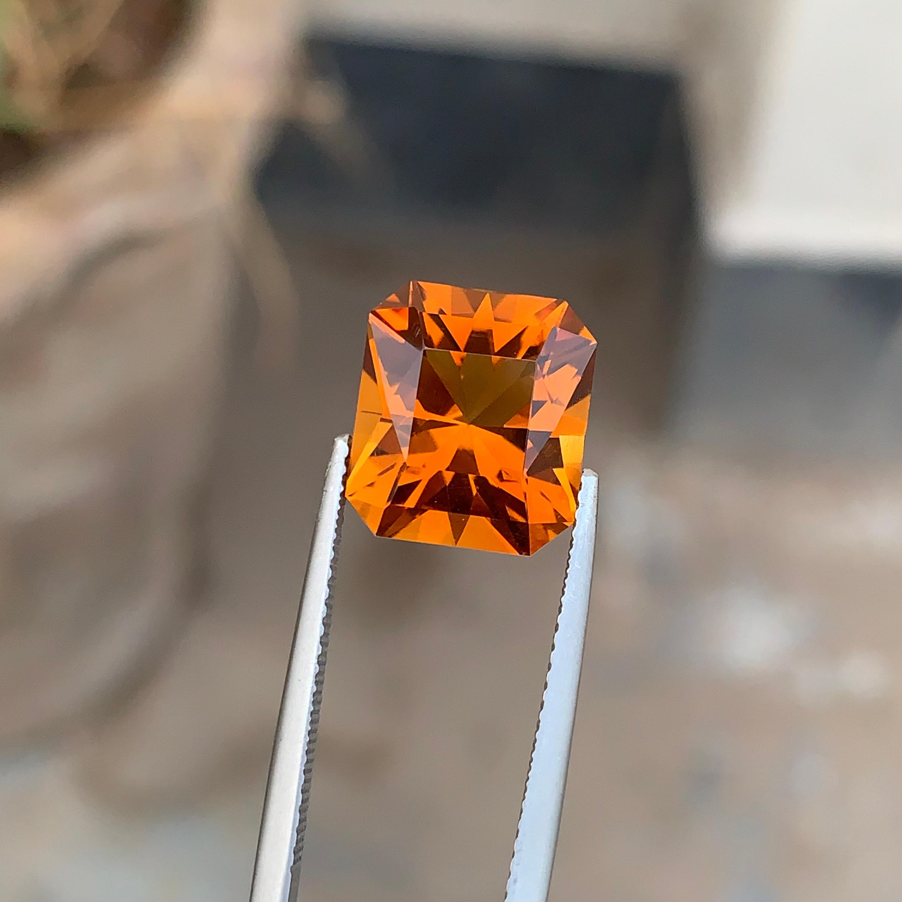 6.55 Carats Loose Orange Mandarin Citrine Gemstone From Africa Mines For Sale 11