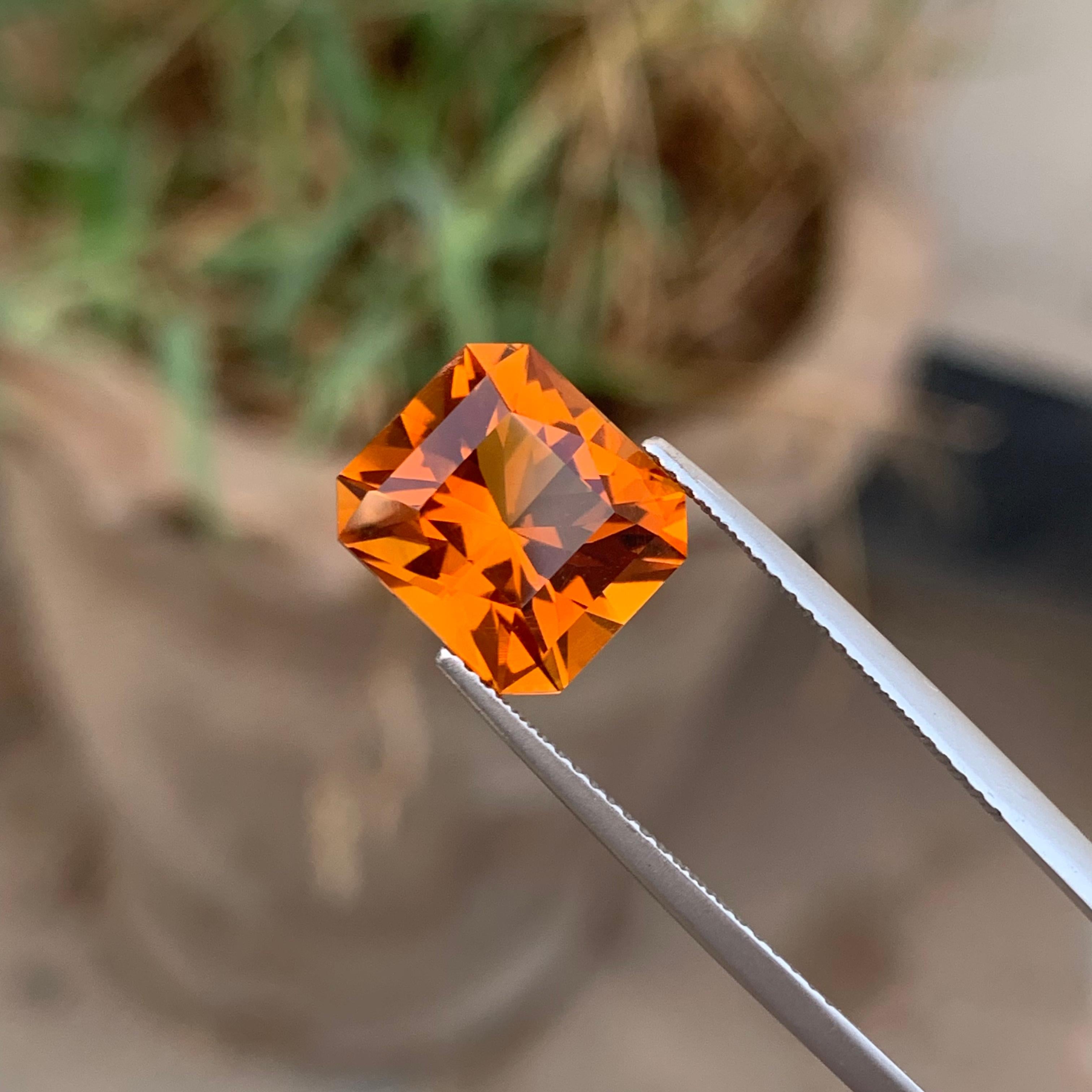 Arts and Crafts 6.55 Carats Loose Orange Mandarin Citrine Gemstone From Africa Mines For Sale