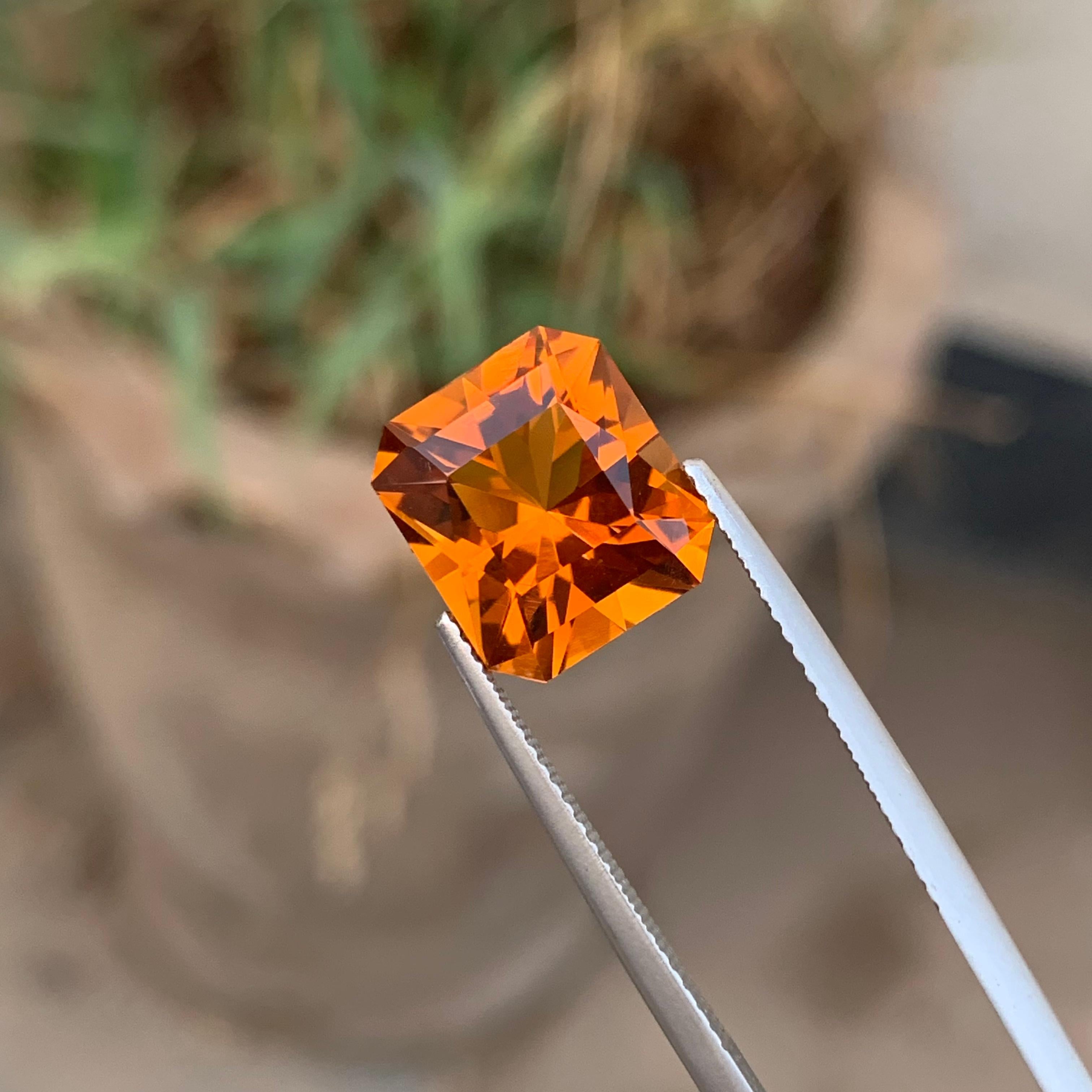 6.55 Carats Loose Orange Mandarin Citrine Gemstone From Africa Mines In New Condition For Sale In Peshawar, PK