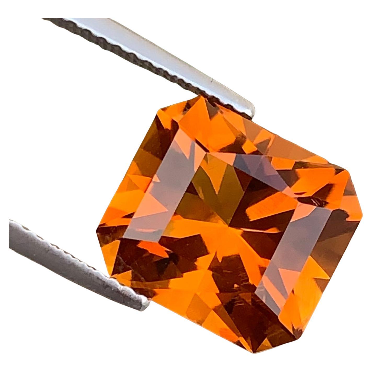 6.55 Carats Loose Orange Mandarin Citrine Gemstone From Africa Mines For Sale