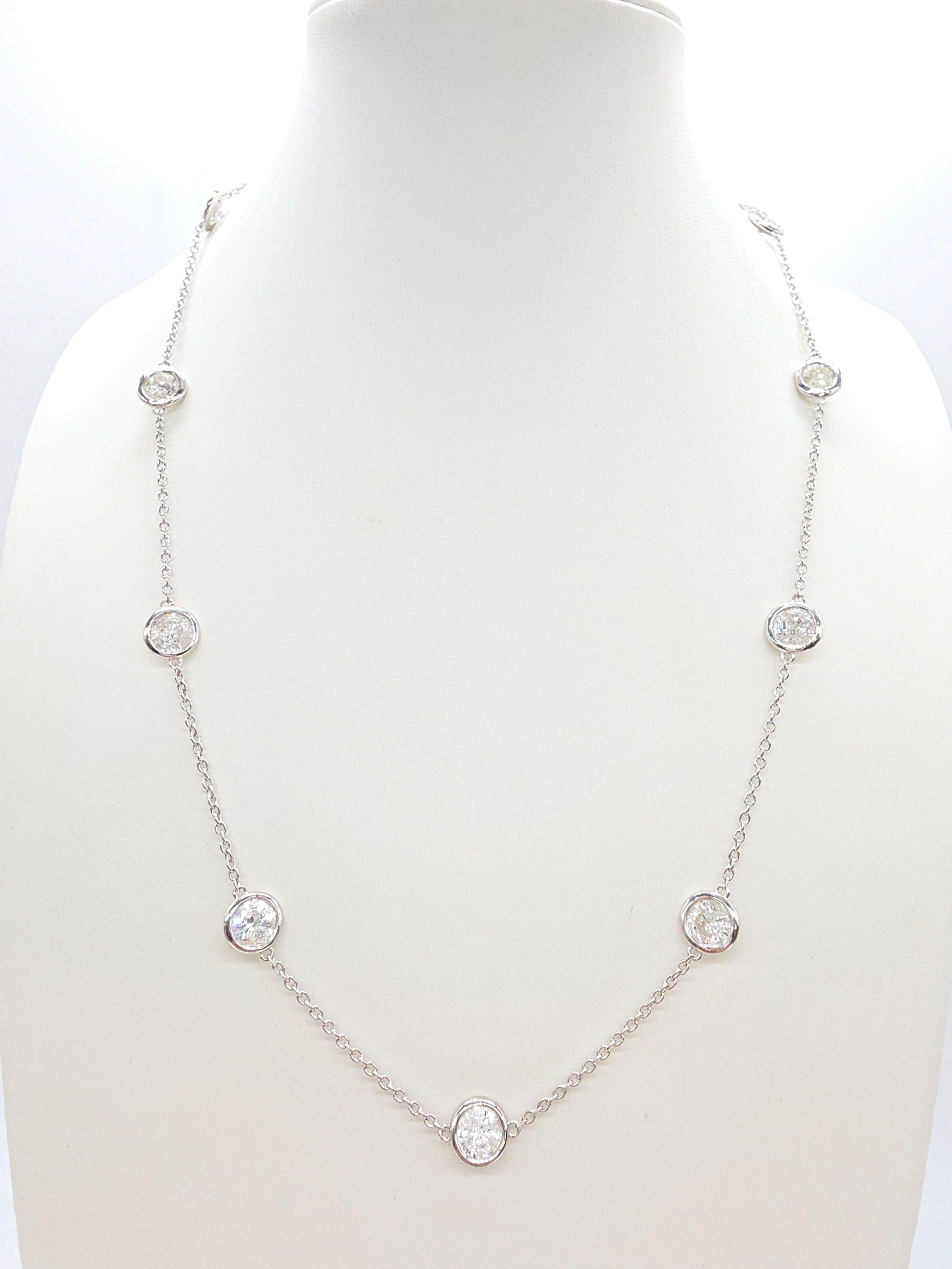 Naturdiamanten pro Yard Halskette aus 14K italienischem Weißgold

Ein elegantes und zeitloses 