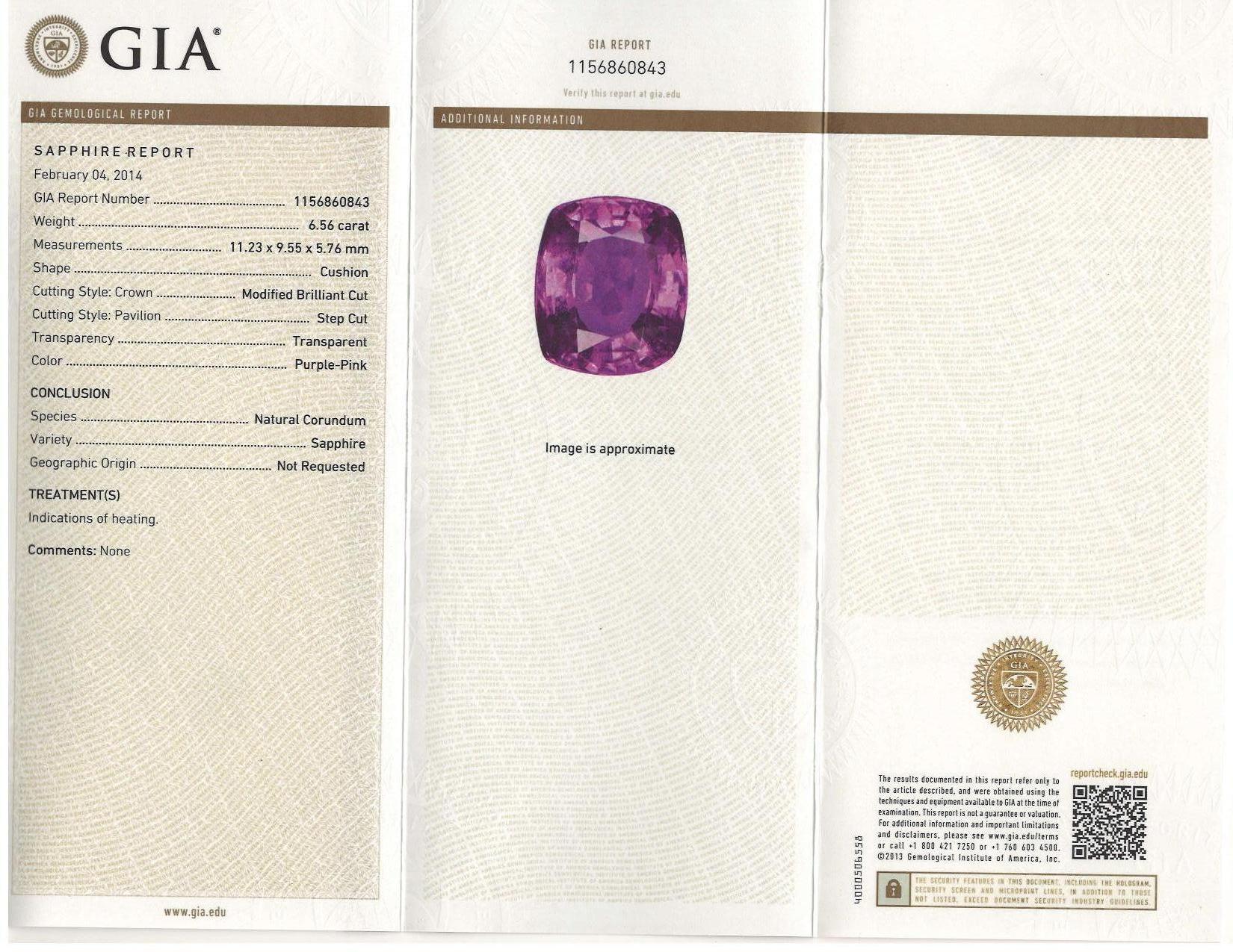 GIA Certified 6.56 Carat Pink Sapphire and Diamond Cocktail Ring in 18k Gold In New Condition For Sale In Los Angeles, CA