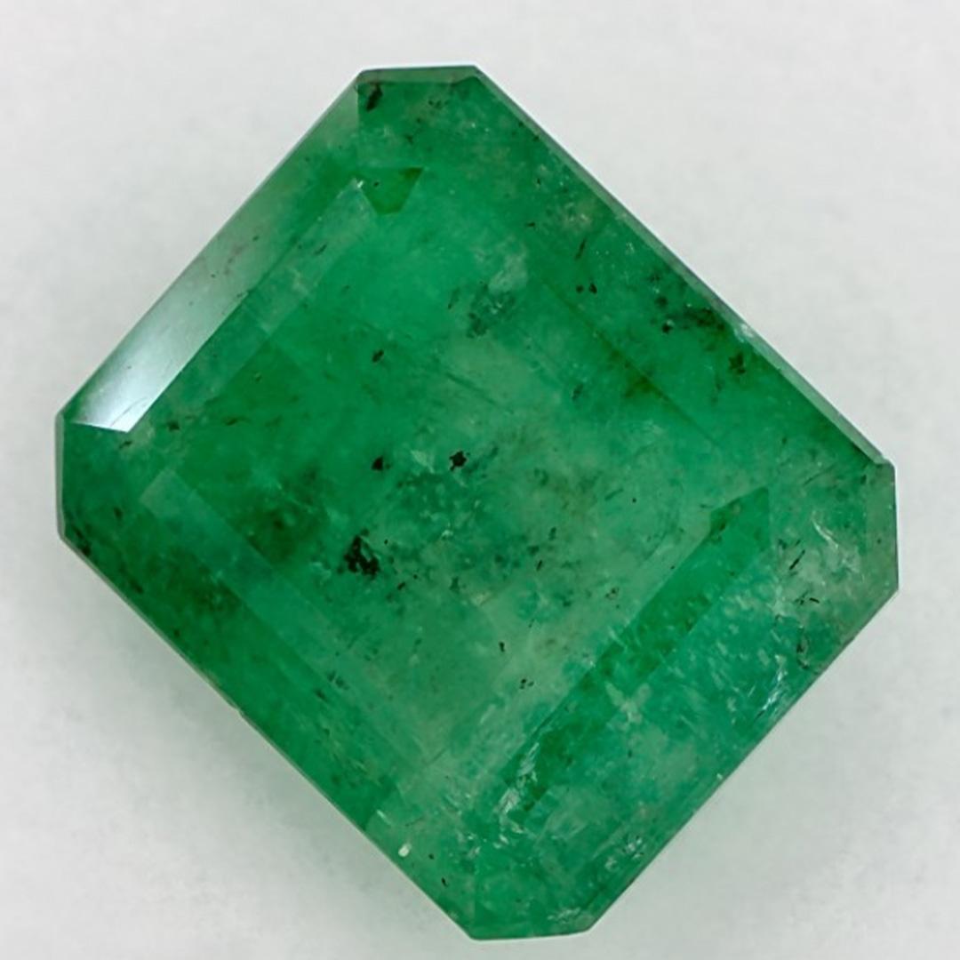 6.56 Ct Emerald Octagon Cut Loose Gemstone In New Condition For Sale In Fort Lee, NJ