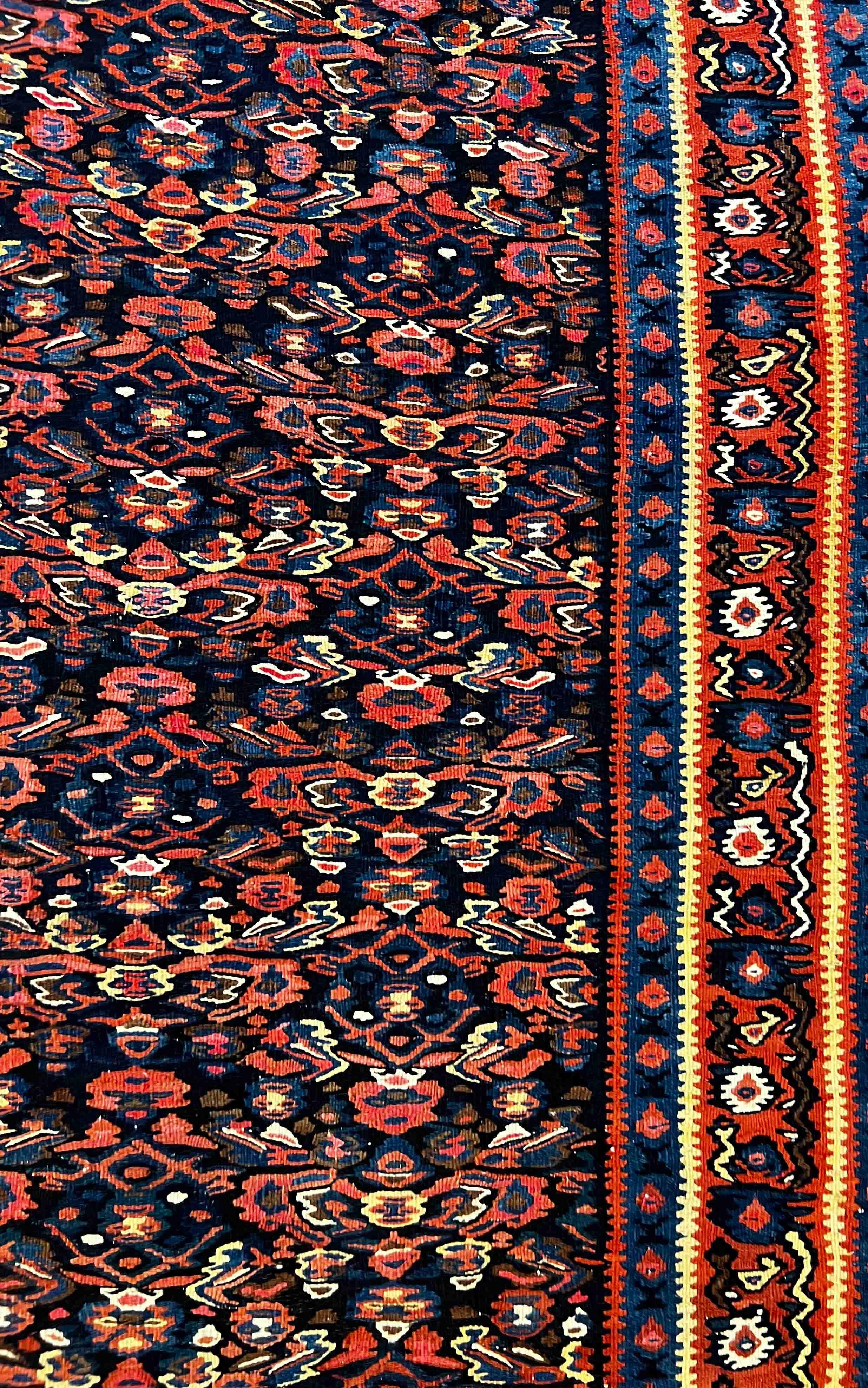 656 - Alter feiner Senneh-Kelim im Angebot 7