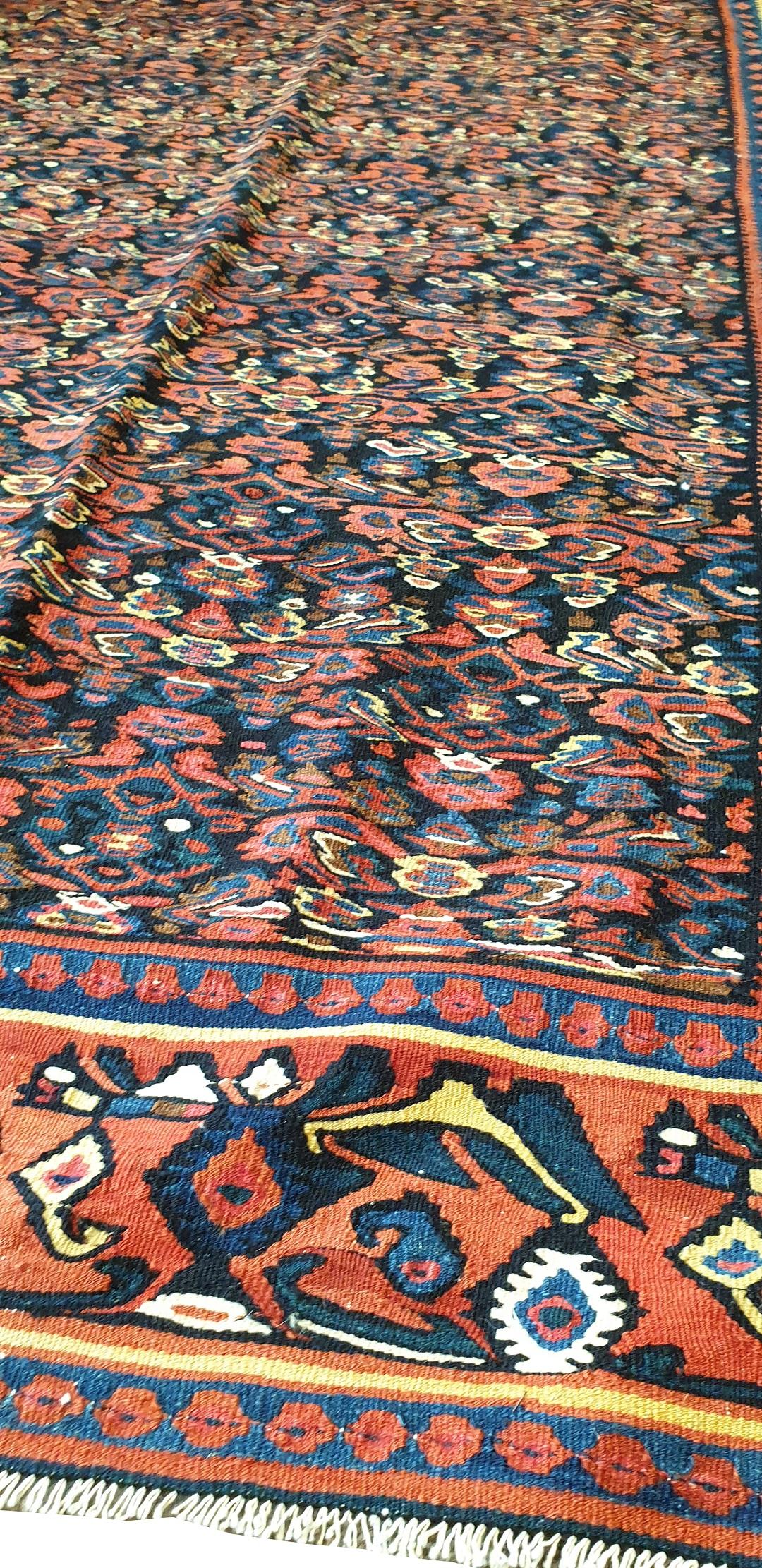 Hand-Woven 656 - Old Fine Senneh Kilim For Sale