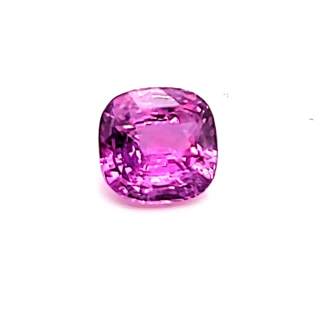 6.56ct Pink Unheated Natural Sapphire Cushion Cut GRS Certified In New Condition For Sale In New York, NY