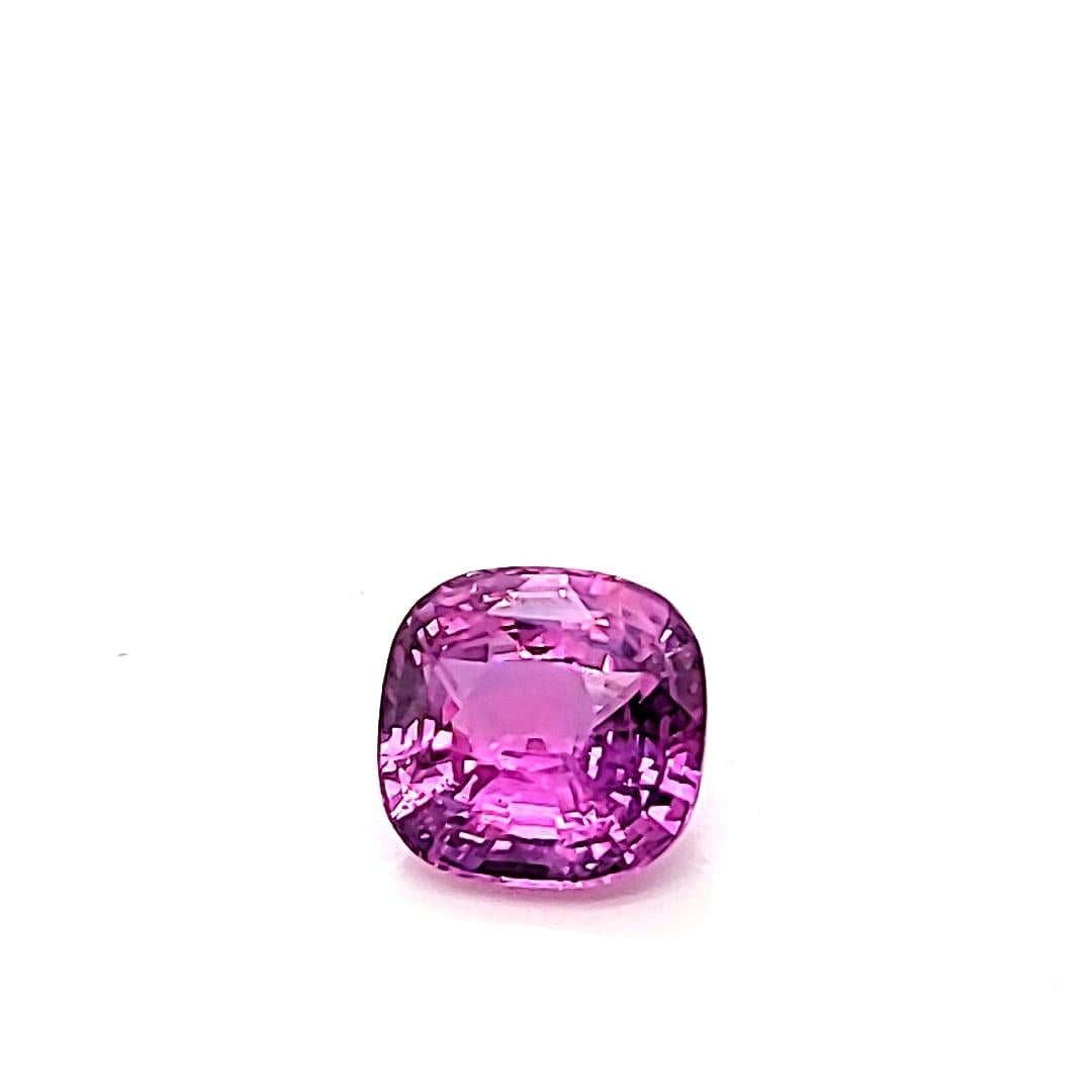 Women's or Men's 6.56ct Pink Unheated Natural Sapphire Cushion Cut GRS Certified For Sale