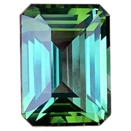6.56Ct yellowish-GREEN Tourmaline natural loose gemstone, Octagon cut, Nigeria