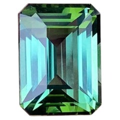 Pierre précieuse naturelle en vrac de 6,56 ct, de couleur vert jaunâtre, de type tourmaline, taille octogonale, originaire du Nigeria