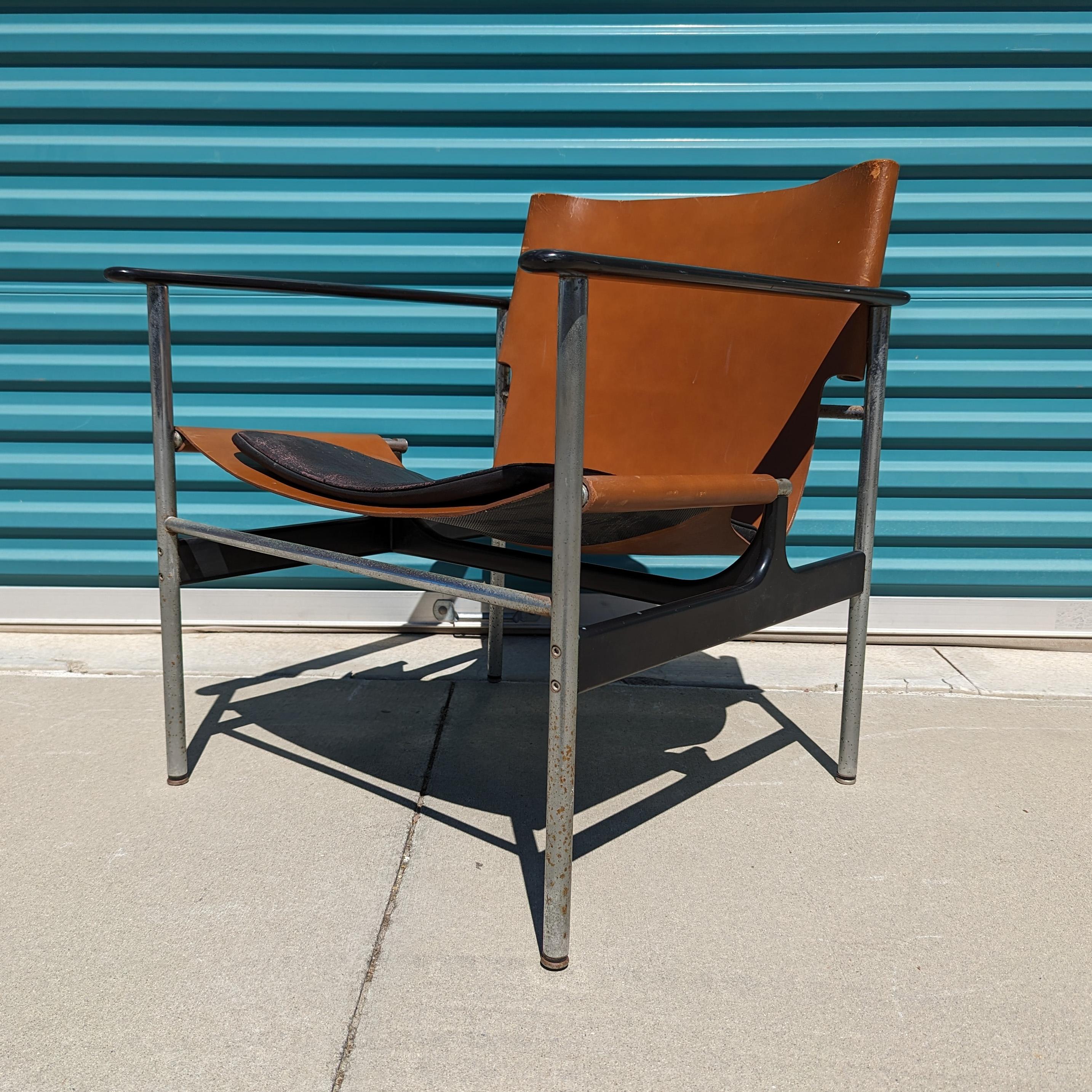 Américain Fauteuil «657 » de Charles Pollock pour Knoll International, étiqueté, vers les années 1970 en vente