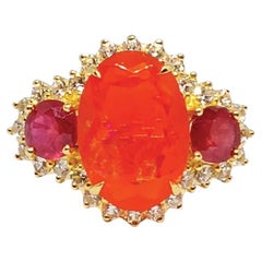 Gold Plate Three-Stone Rings