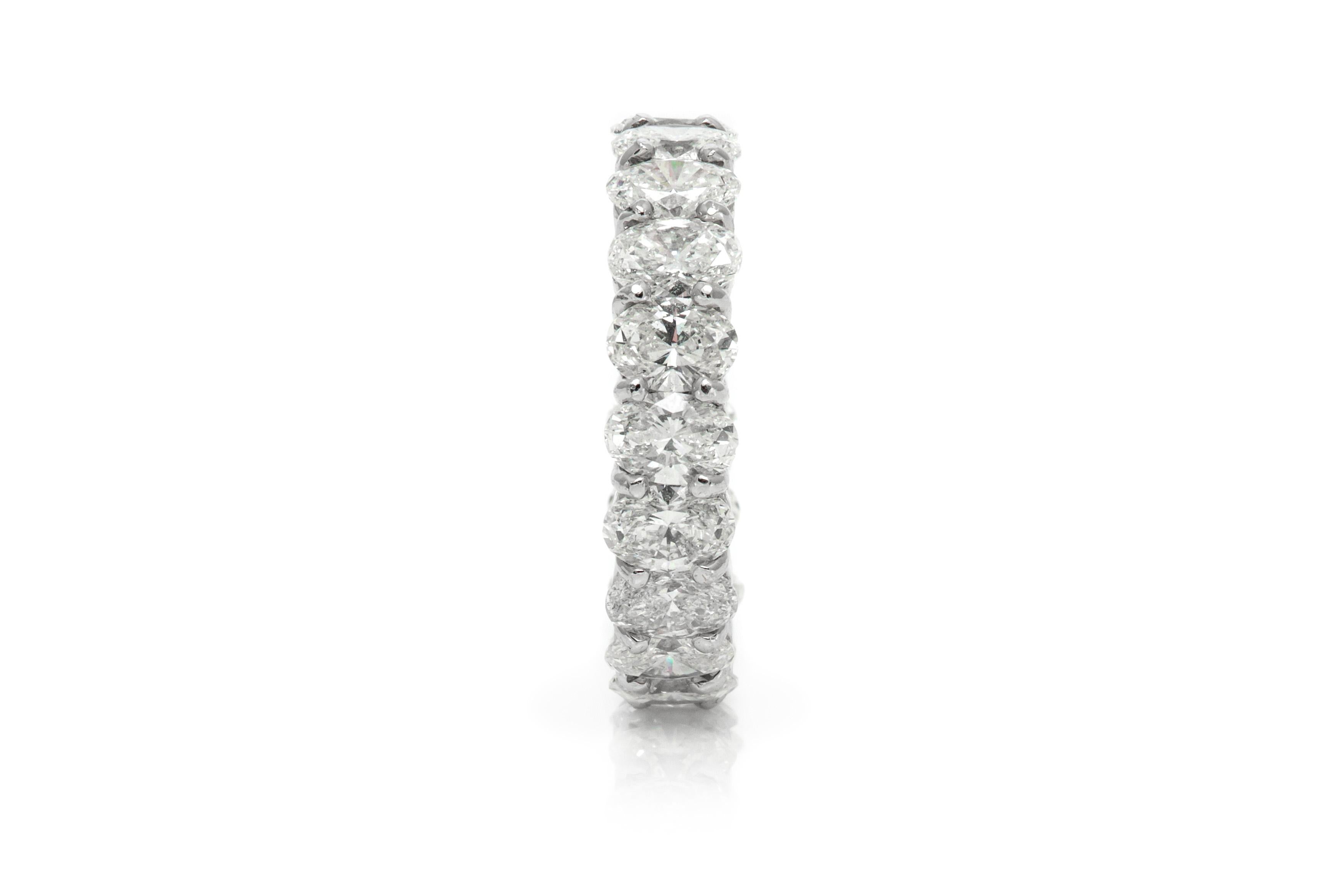 Women's or Men's 6.58 Carat Oval Cut Diamond Eternity Band